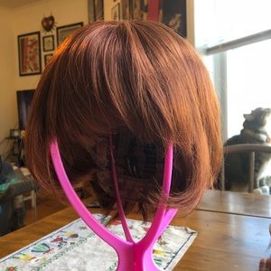 Short auburn costume wig